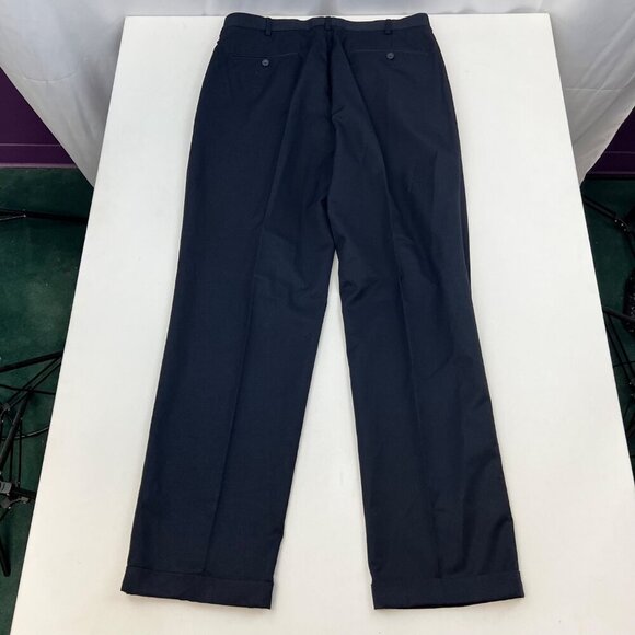 MASSINI Men’s Pleated Front Dress Pants Cuffed Navy Size 36x32 - Picture 7 of 8